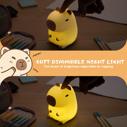 Cute Capybara Night Light and White Noise Sound Machine with Bluetooth Functionality for Bedroom Living Room Squishy Capybara Stuff Boys Girls Gifts
