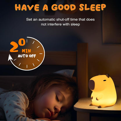 Cute Capybara Night Light and White Noise Sound Machine with Bluetooth Functionality for Bedroom Living Room Squishy Capybara Stuff Boys Girls Gifts