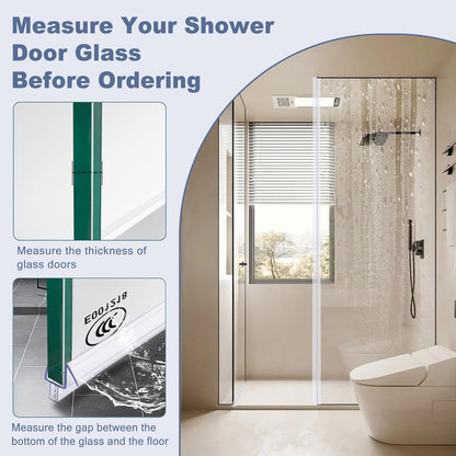 4-Pack Frameless Shower Door Bottom Seal for 3/8 Inch Thick Glass Doors – Stop Shower Leaks and Create a Water Barrier (3/8” x 39”)