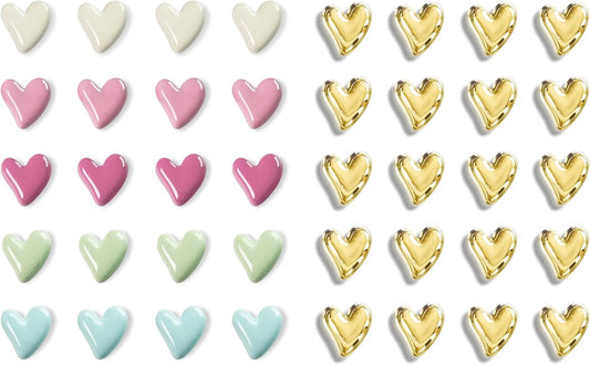 Cute Refrigerator Magnets, Colorful Heart Fridge Magnets for Whiteboard Cabinet Locker, Love Resin Decorative Magnets for Classroom Kitchen Office