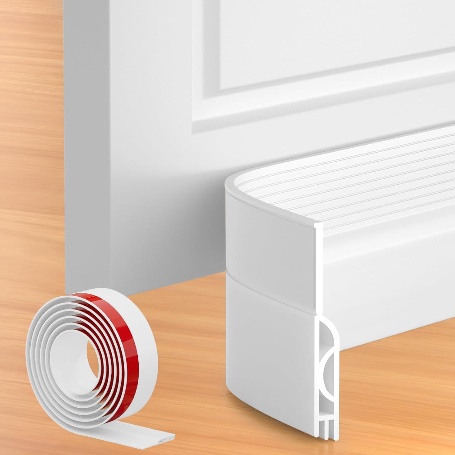 39 Inch Door Draft Stopper 2 Pack White & Black.
