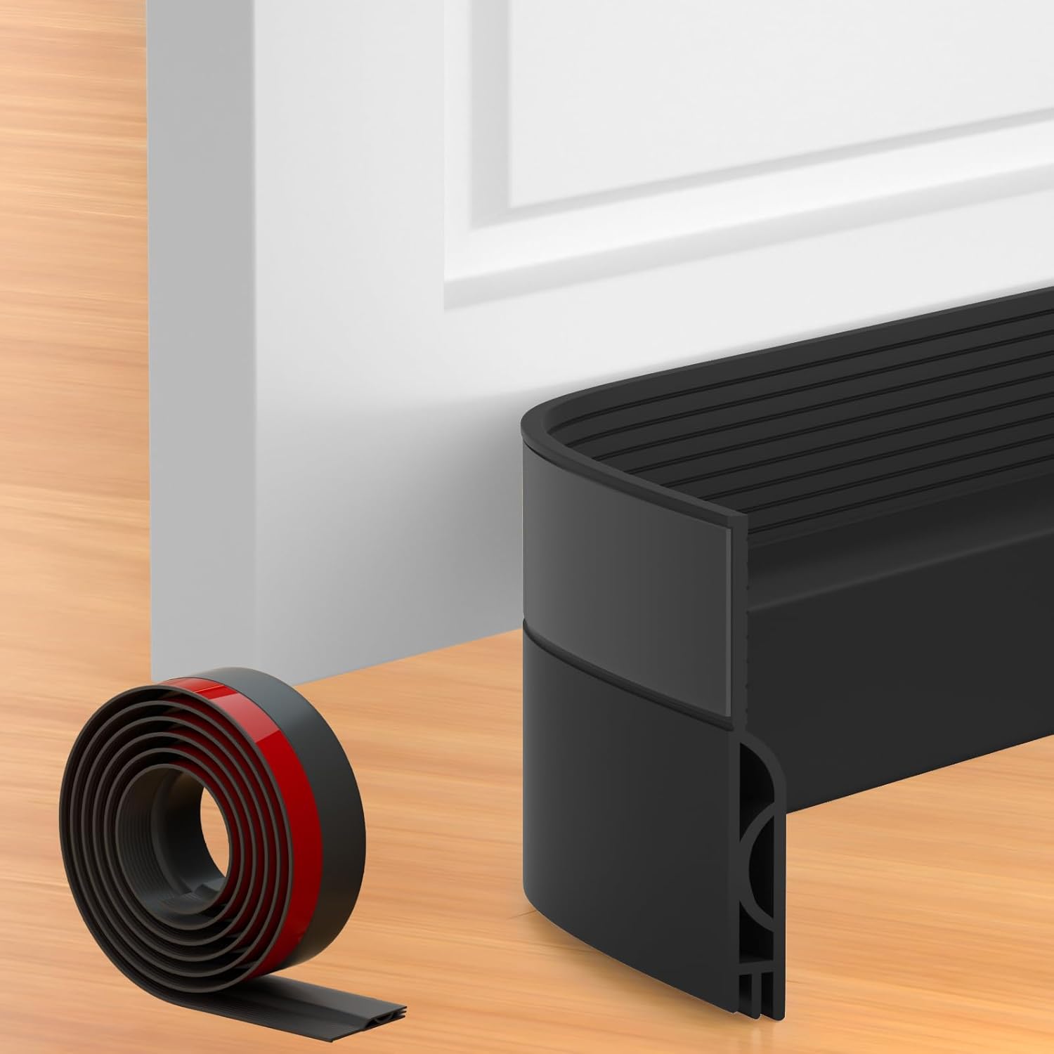 39 Inch Door Draft Stopper 2 Pack White & Black.