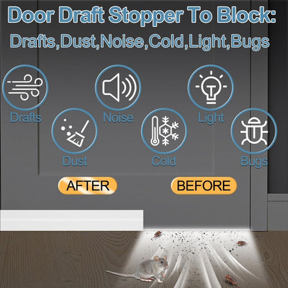 39 Inch Door Draft Stopper 2 Pack White & Black.