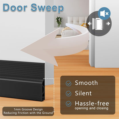 39 Inch Door Draft Stopper 2 Pack White & Black.