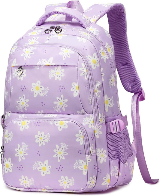 Backpack with Lunch Box for Teenage Girls Little Daisy School Book Bag and Lunch Bag Set for Kids
