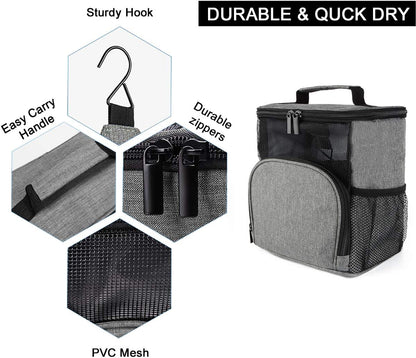 Mesh Shower Caddy Tote Bag, Portable Toiletry Bag Bath Organizer for College Dorms, Gym, Camp, Women and Men