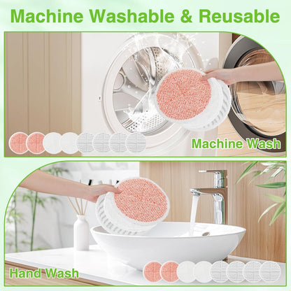 8 Pack Mop Pads Replacement Compatible with Bissell Spinwave 2124, 2039A, 2307, 23157, 23159, 20393, 20399 Hard Floor Spin Mop, 2 Soft Pads, 4 Scrubby Pads, 2 Heavy Scrub Pads.