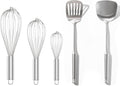 304 Stainless Steel Whisk Set & Wok Spatula, 3 Pack Whisks and Stainless Steel Spatula for Kitchen Cooking, Blending, Beating, Stirring