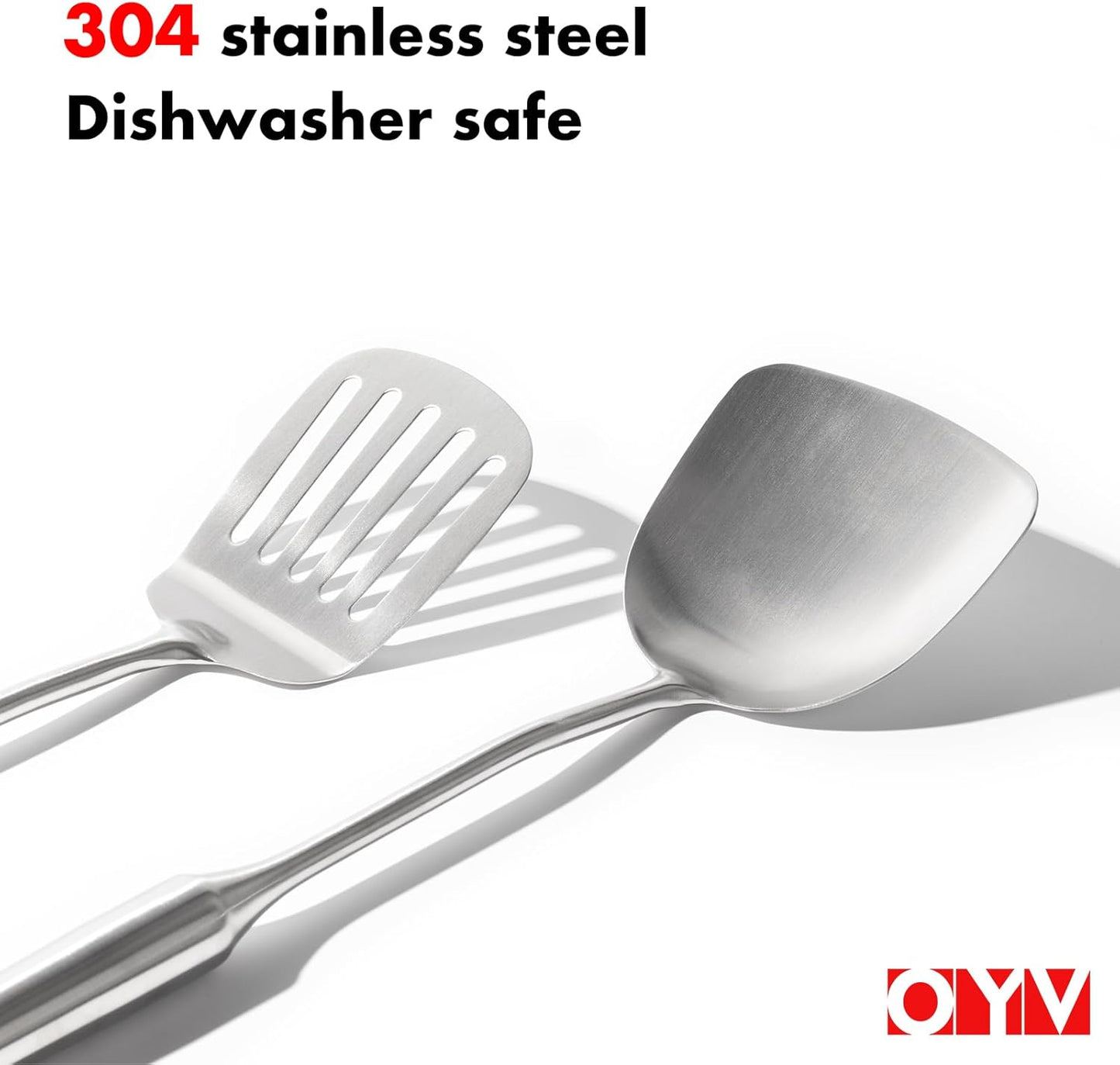 304 Stainless Steel Whisk Set & Wok Spatula, 3 Pack Whisks and Stainless Steel Spatula for Kitchen Cooking, Blending, Beating, Stirring