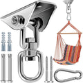 360 Rotating Hammock Hanging Kit - Heavy Duty Stainless Steel 1000 lb Loading Hammock Hooks for Trapeze, Yoga, Boxing Bag, Hammock Chair, Porch