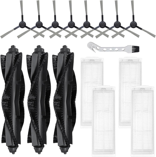 WVCR200S Replacement Parts for WYZE Robot Vacuum Cleaner WVCR200S Spare Accessories, 3 Main Roller Brush, 8 Side Brushes, 4 Hepa Filters, 1 Cleaning Tool Hover Image