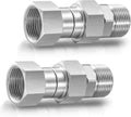 Pressure Washer Swivel Fitting, Metric M22 14mm Thread, Stainless Steel, 4500 PSI, 2 Pcs
