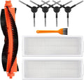 Replacement Spare Parts for WYZE Robot Vacuum Cleaner WVCR200S Accessories, 1 Main Roller Brush,4 Side Brushes, 2 Hepa Filters, 1 Cleaning Brush