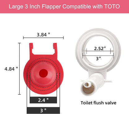 2 Pack Large 3-Inch Toilet Flapper Replacement Compatible with TOTO flapper Model G-Max, THU138S, THU175S and THU331S- Oversized Sealing and Easy to Install