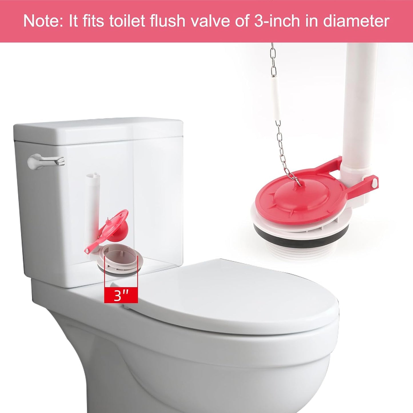 2 Pack Large 3-Inch Toilet Flapper Replacement Compatible with TOTO flapper Model G-Max, THU138S, THU175S and THU331S- Oversized Sealing and Easy to Install