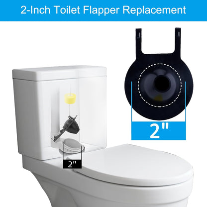 2 Pack 2-Inch Toilet Flapper Replacement Compatible with American Standard 7381129-200.0070A Universal Flapper and Chain with Float, 2-Inch Flush Valves