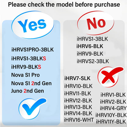 Replacement Parts for iHome Nova S1 Pro, iHRVS1PRO-3BLK, iHRVS1-3BLKS, iHRV9-BLKS Robotic Vacuum Cleaner, 4 Side Brush 2 Filter