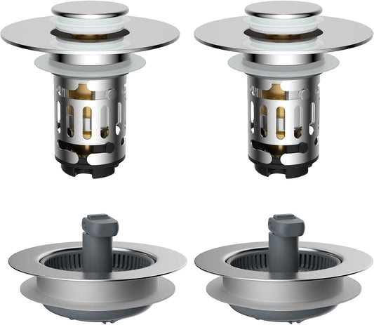 3 in 1 Bathroom & Kitchen Sink Drain Strainer