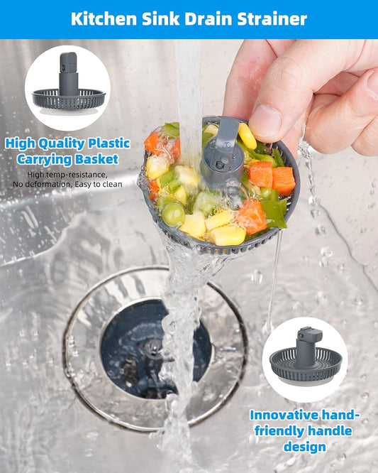 3 in 1 Bathroom & Kitchen Sink Drain Strainer