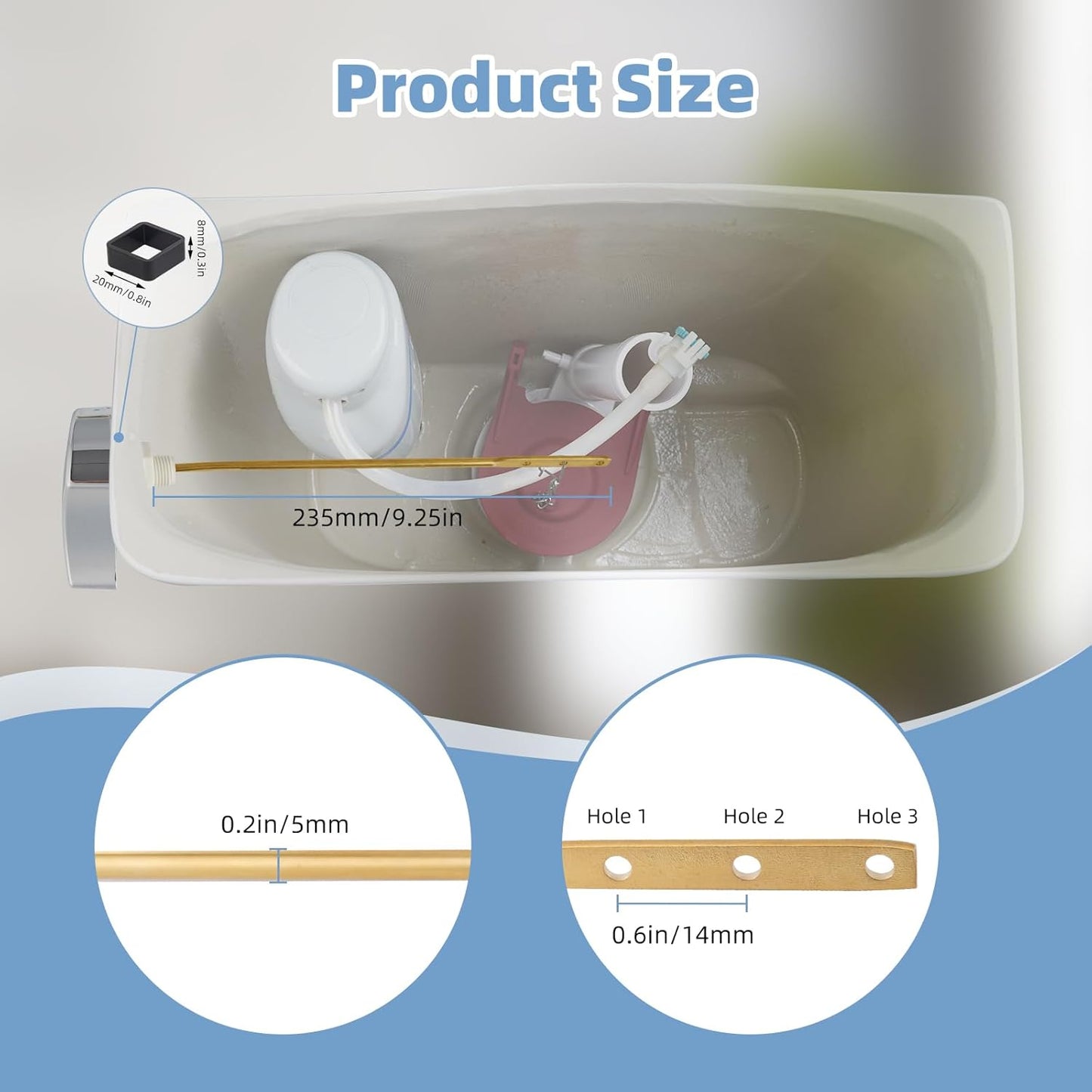 2 Pack Large 3-Inch Toilet Flapper with Toilet Handle Replacement Compatible with TOTOTHU004-CP Trip Lvr