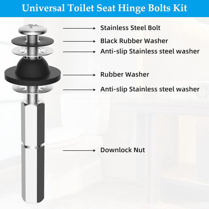 Bidet Attachment for Toilet with 2 PCS Universal Toilet Seat Bolts Kit