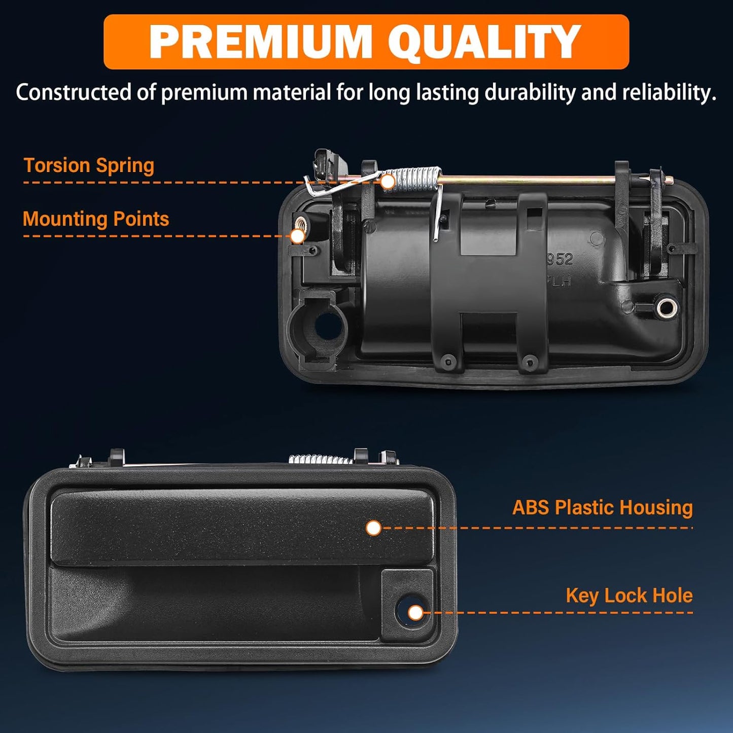 Exterior Door Handles Front/Rear Left & Right for Chevy C1500 C2500 C3500 K1500 K2500 K3500 GMC Yukon Tahoe Suburban Replaces # 15742229, 15742230, 15742233, 15742234