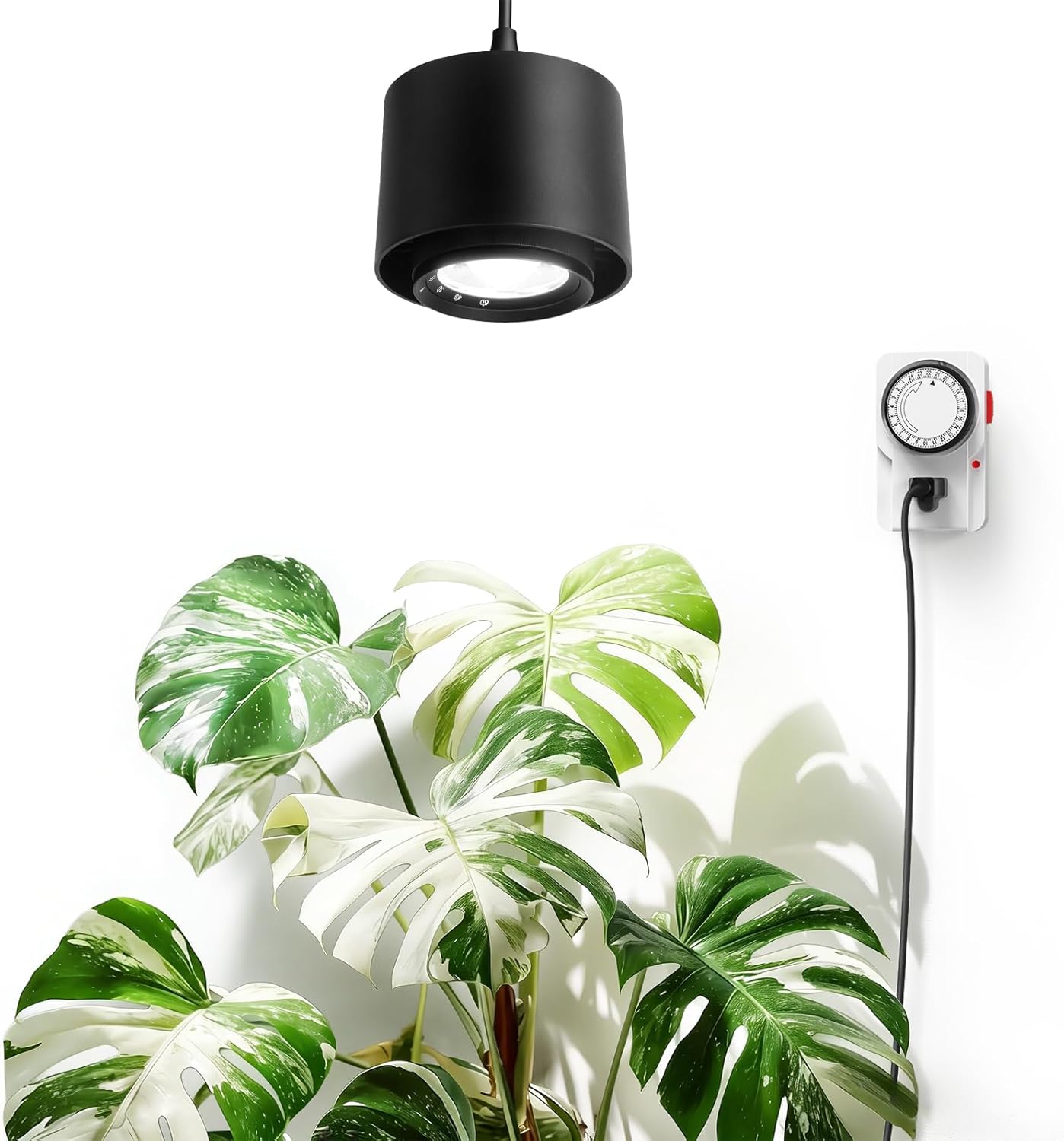 TR40 Hanging Grow Lights for Indoor Plants, 40W 5000K Full Spectrum, Adjustable Beam Angle (15°-60°), High PPFD, Spotlight Grow light with Timer for Indoor Growing, Large Tall Plant, Flowers