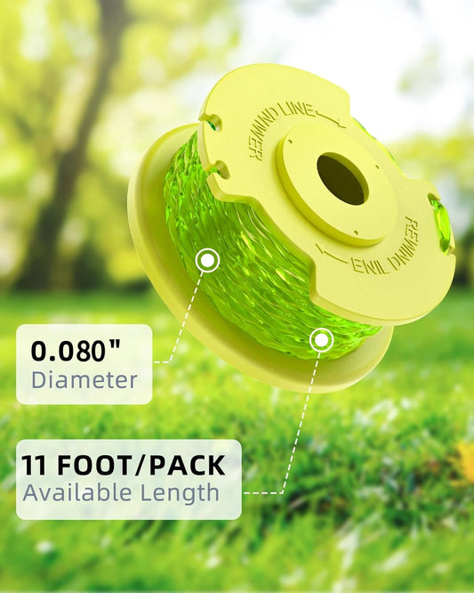10 PCS Weed Wacker String and 4 Pack AC14HCA Replacement Spool Cap Compatible with Ryobi One Plus+ AC80RL3