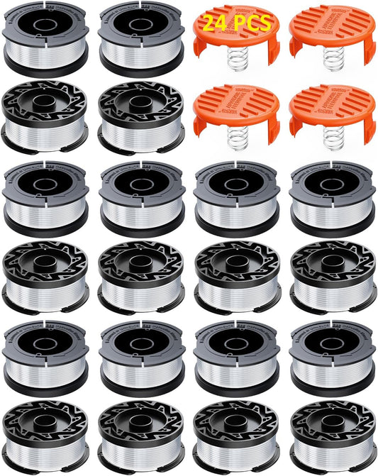 24 Pack Weed Eater String Compatible With Black and Decker Weed Wacker, AF-100 String Trimmer Line, 0.065'' 30FT Automatic Feed Trimmer Weed Eater spool, Replacement Spool Refills For Black&Decker