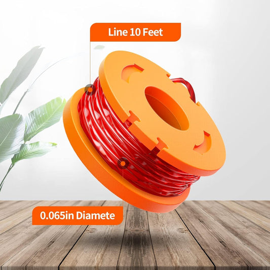 18 Pack WA0010 Replacement Trimmer Line Spool Compatible with Worx, 120ft .065 inch, Compatible with Worx String Trimmers (12 Line spools+6 Cap)