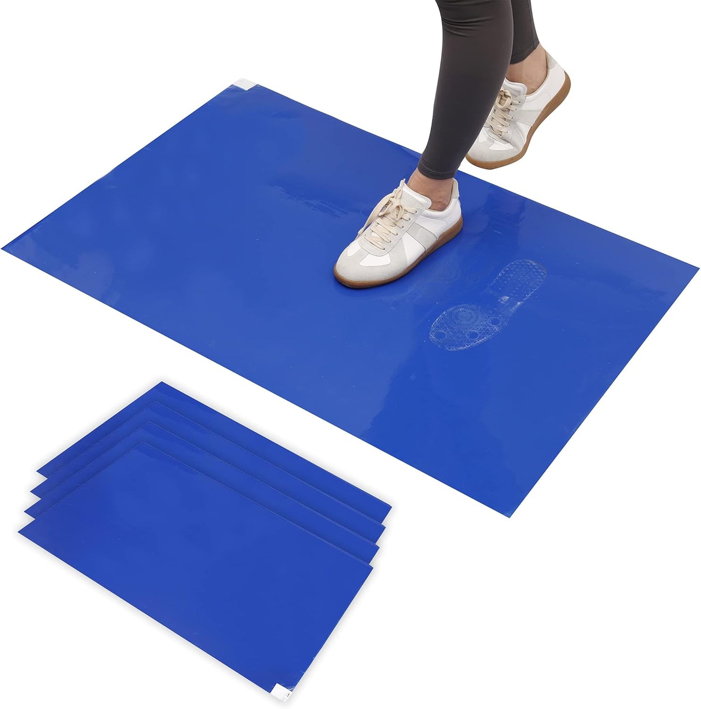 150 Sheets 24" x 36" Adhesive Mats - Sticky Mat for Laboratories, Homes, Construction Sites, and More - Remove Dust and Dirt from Shoes and Equipment Wheels -Blue.