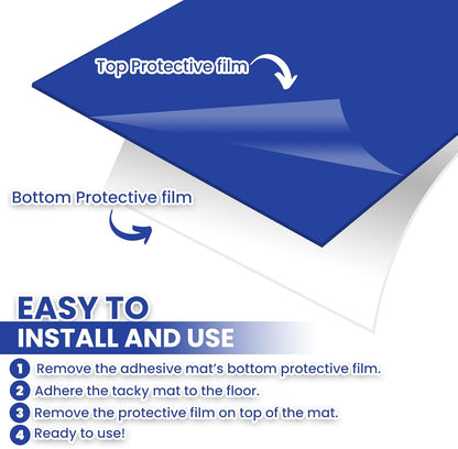 150 Sheets 24" x 36" Adhesive Mats - Sticky Mat for Laboratories, Homes, Construction Sites, and More - Remove Dust and Dirt from Shoes and Equipment Wheels -Blue.