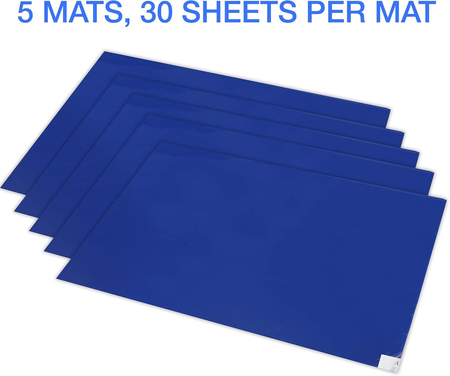 150 Sheets 24" x 36" Adhesive Mats - Sticky Mat for Laboratories, Homes, Construction Sites, and More - Remove Dust and Dirt from Shoes and Equipment Wheels -Blue.