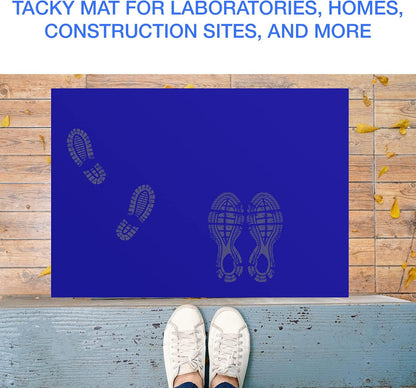 150 Sheets 24" x 36" Adhesive Mats - Sticky Mat for Laboratories, Homes, Construction Sites, and More - Remove Dust and Dirt from Shoes and Equipment Wheels -Blue.