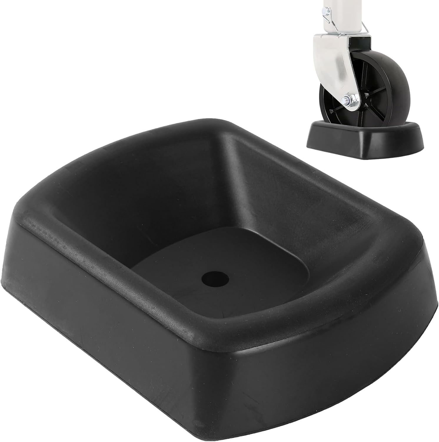 Jack Wheel Chock Stabilizer - Heavy Duty Rubber Travel Trailer Jack Caster Wheel Dock 6" Single Wheel Stopper for Boat RV Trailers and Caravans.