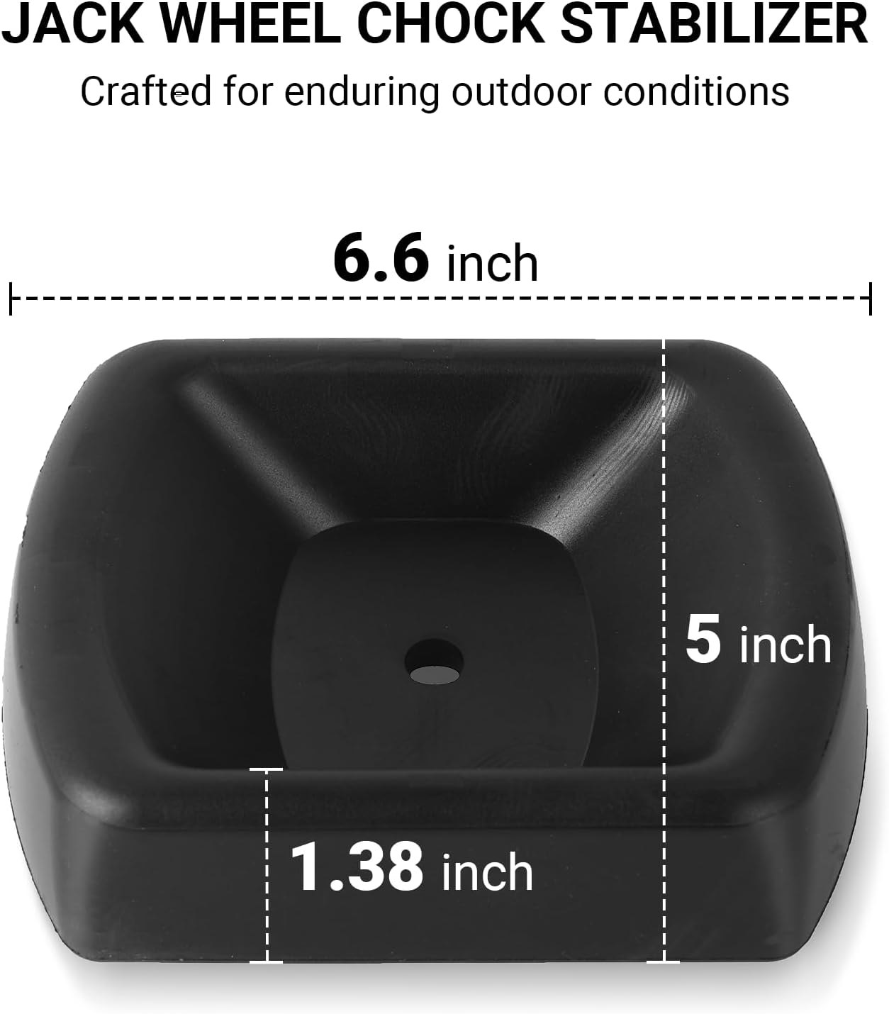 Jack Wheel Chock Stabilizer - Heavy Duty Rubber Travel Trailer Jack Caster Wheel Dock 6" Single Wheel Stopper for Boat RV Trailers and Caravans.