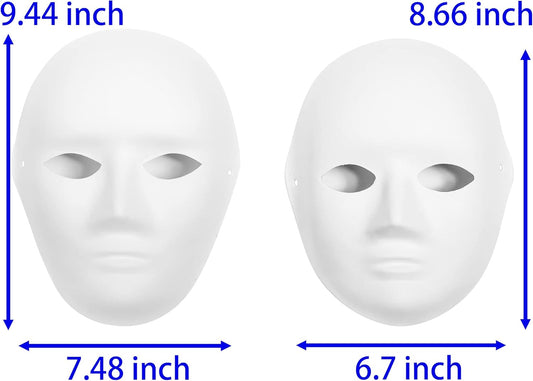 (30+16PCS) Paper Mache Masks & Cat Mask White Blank for Party, Cosplay, Artistic Projects, Theater, Halloween, Masquerade Parties, Classroom Art