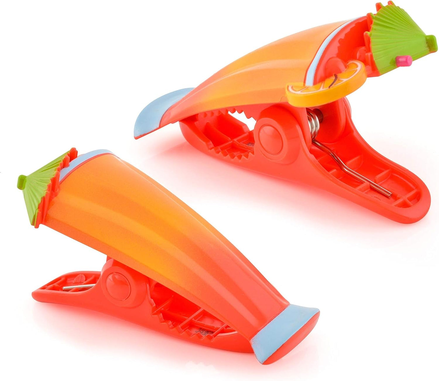 Boca Clips - Beach Towel Clips for Beach Chairs, Pool and Patio Accessories Clothes Pins for Bags, 2-Pack (Caribbean Cocktail)