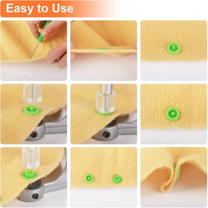 Snap Button Kit with Snaps Pliers, 240 Sets Plastic Snaps for Fabric, T5 Snap Buttons and Snappliers Set Starter Fastener Tool Kit for Sewing Clothing DIY Crafting (24 Colors)