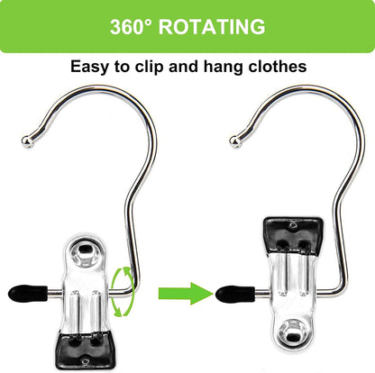 Laundry Hooks Hanging Clips Clothes Pins Closet Hanger Organizer + 2 Pack Carpenter Pencils Mechanical Pencils with 12 Refills