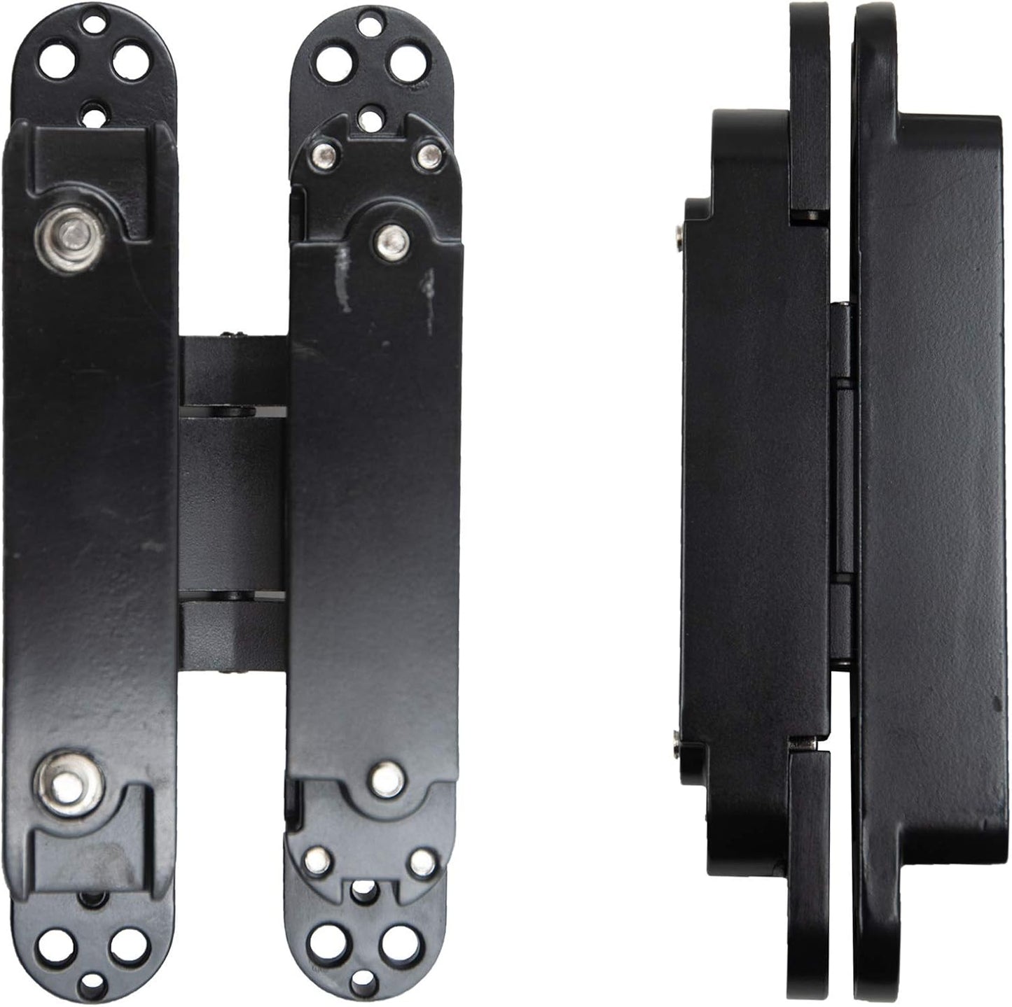 6inch Hidden Door Hinges Invisible Hinges Concealed Hinges Zinc Alloy 180 Degree Swing Hinge 3 Way Adjustable Butt Hinge 6 x 2.5 x 1 inch (Black Pack of 2)