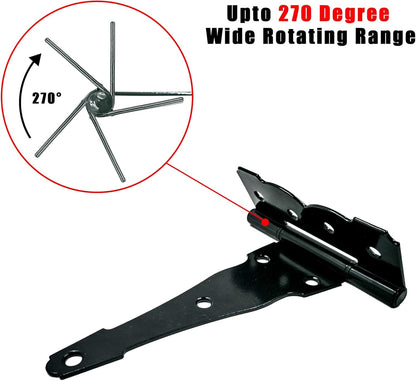4 inch Strap Hinges - Heavy Duty, Rustproof, Classic Antique Shed Door Hinges (6, 4 inch)