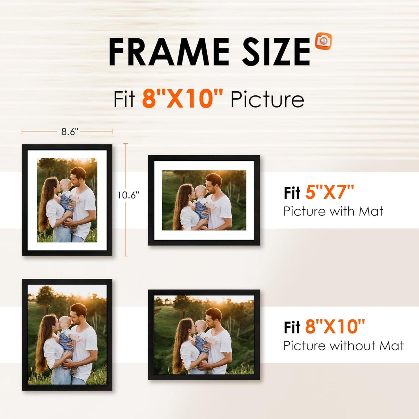 8x10 Picture Frame Set of 2 & 11x14 Picture Frames Collage Wall Decor