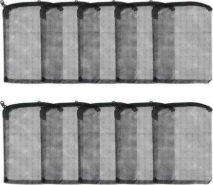 10pcs Aquarium Filter Media Bags, Fish Tank Coarse Mesh Bags with Plastic Zipper for Activated Carbon(5.5" x 8")