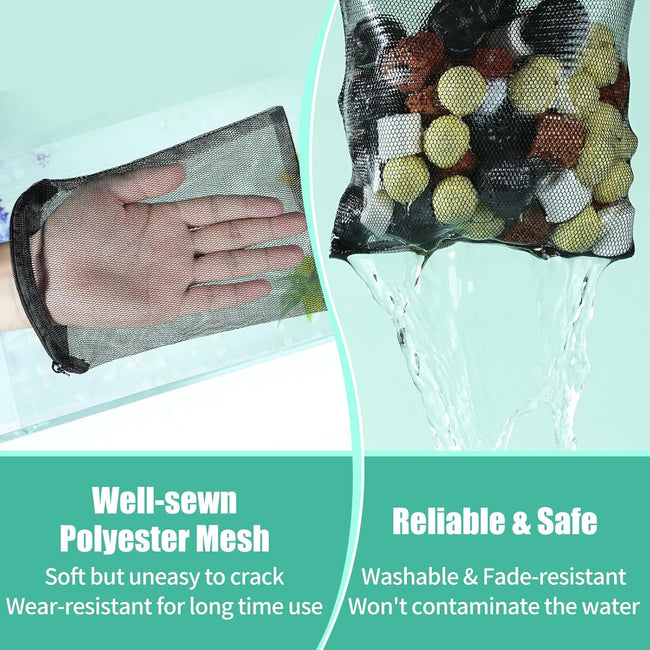 10pcs Aquarium Filter Media Bags, Fish Tank Coarse Mesh Bags with Plastic Zipper for Activated Carbon(5.5" x 8") Main Image