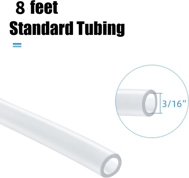 Aquarium Tubing 8 Feet, Airline Tubing, Standard 3/16” Air Hose for Fish Tank Air Pump,Hydroponics and Pond,Clear Main Image