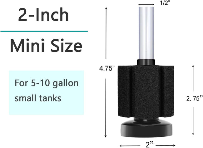 Aquarium Bio Sponge Filter Breeding Fry Betta Shrimp Nano Fish Tank (Small up to 10Gal) Main Image