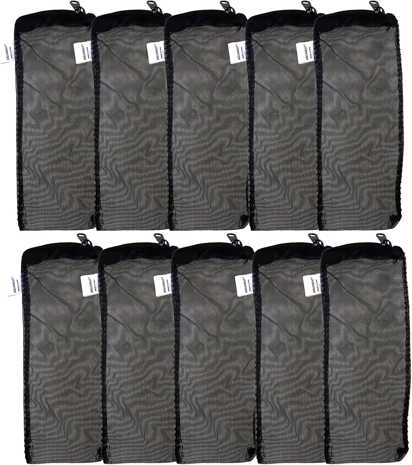 10pcs Aquarium Filter Media Bags, Fish Tank Fine Mesh Bags, 3”x4”/3”x8”/5.5”x8” with Plastic Zipper for Activated Carbon (3” x 8”)