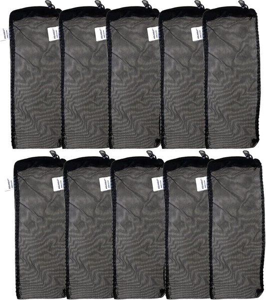 10pcs Aquarium Filter Media Bags, Fish Tank Fine Mesh Bags, 3”x4”/3”x8”/5.5”x8” with Plastic Zipper for Activated Carbon (3” x 8”)