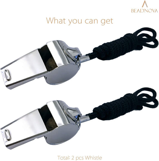 Stainless Steel Whistles with Lanyard Lifeguard Whistle Referee Whistle Metal Whistle Sports Whistle Coaches Whistle